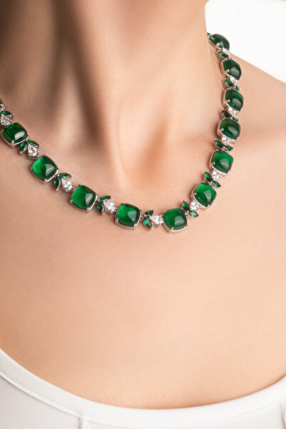 So CHIC... Melodi 18 Ayar Beyaz Altın Kaplama 43 Cm Gümüş Gerdanlık