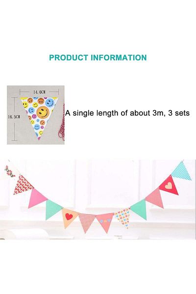 Sukevitor Set of 3 party banners, paper, multicolor, 3 m