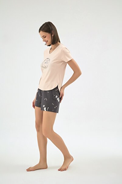 Sevim 17069 Women's Printed Shorts Set