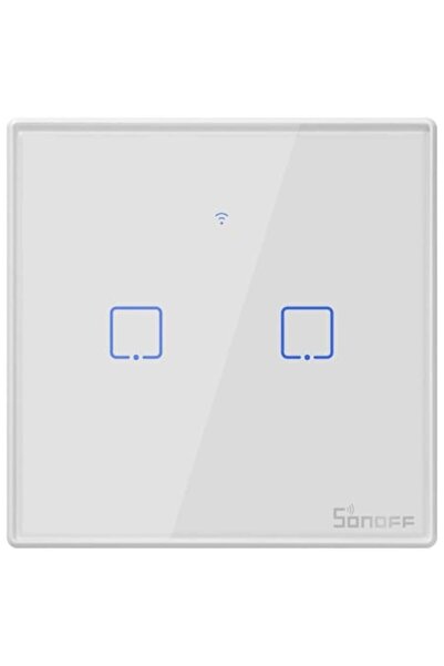 Sonoff T0 EU TX Smart Touch Switch, Wireless 2-Channel, Glass, White
