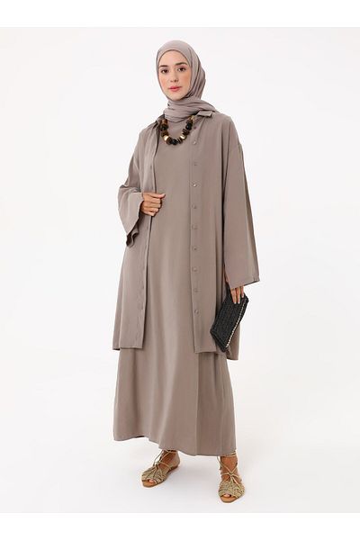 Refka Modal Dress Tunic Σετ δύο τεμαχίων - Mink -