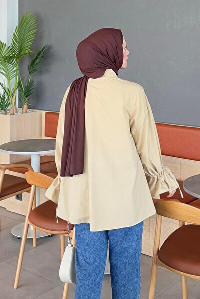 lamelif Arm Tunnel Rope Detailed Shirt Beige