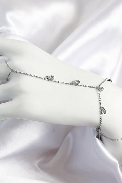Celira Brass Zircon Stone Hanging Drop Model Silver Color Women's Shahmeran