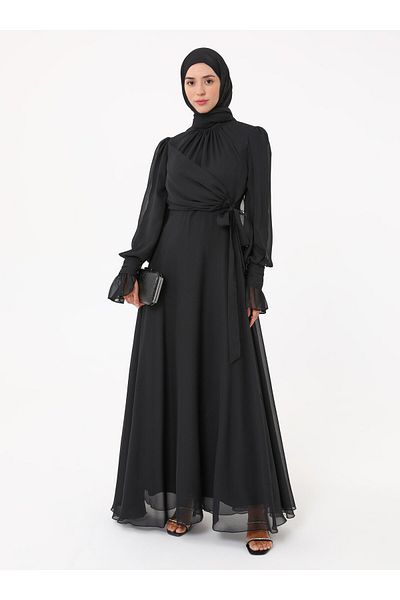 Refka Βραδινό φόρεμα Yoryo Chiffon Hijab - Μαύρο - Βραδινό φόρεμα