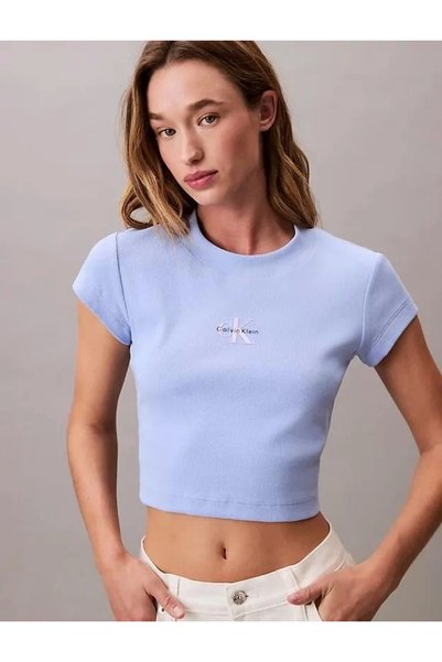 Calvin Klein Jeans Calvin Klein Rib Women's Blue Crop Lv047Ab802-7Zq