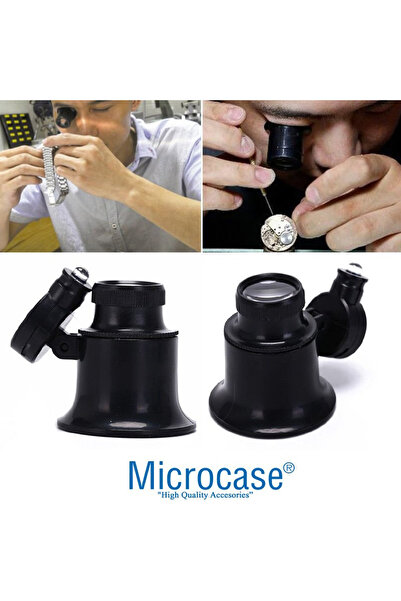 Microcase Saatçi Tamirci Göz Büyüteci 20X Işıklı Siyah - AL2450