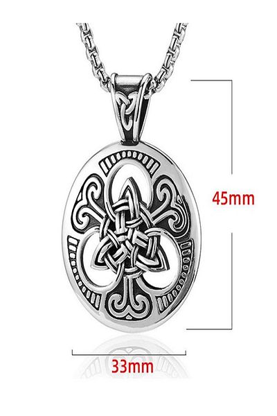 JustZEN Men's Necklace with Pendant, Stainless Steel, JustZen™, Viking, Silver, 52cm Length, 3mm Thickness