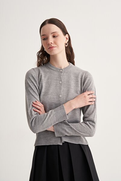 EBU Prive Women's Thin Knitwear Cardigan Gray