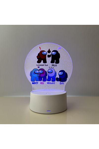 ILUMISHOP Lampa De Veghe LED, Among US, 16 Culori, cu telecomanda, Alimentare USB sau 3 baterii AA