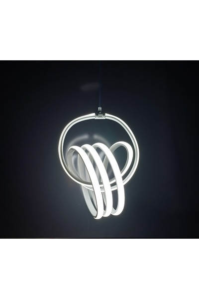 TurkuazRed Led Sarkıt Gümüş Renk Avize