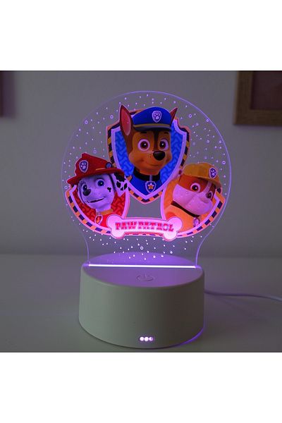 ILUMISHOP Lampa De Veghe LED, Paw Patrol, 16 Culori, cu telecomanda, Alimentare USB sau 3 baterii AA