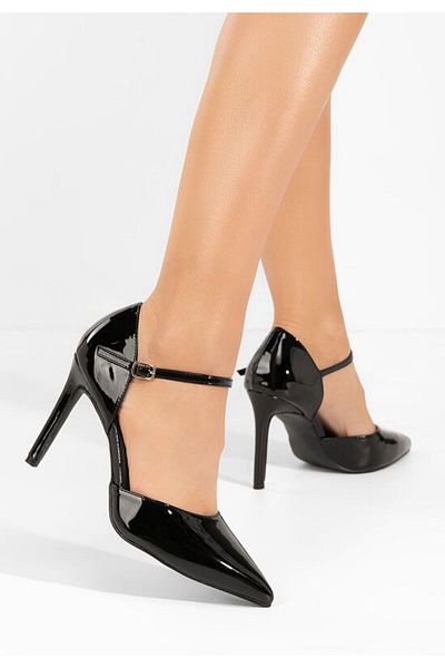 B T Shoes Black Abbey thin heel shoes