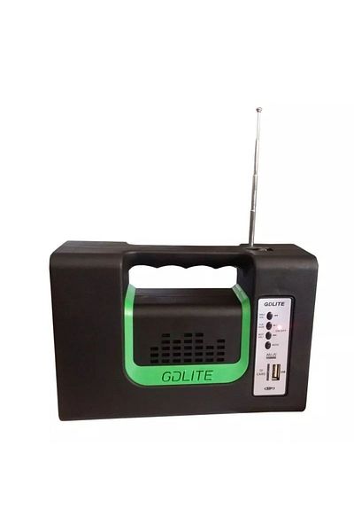 GDLITE Kit solar portabil, lanterna si Radio FM negru
