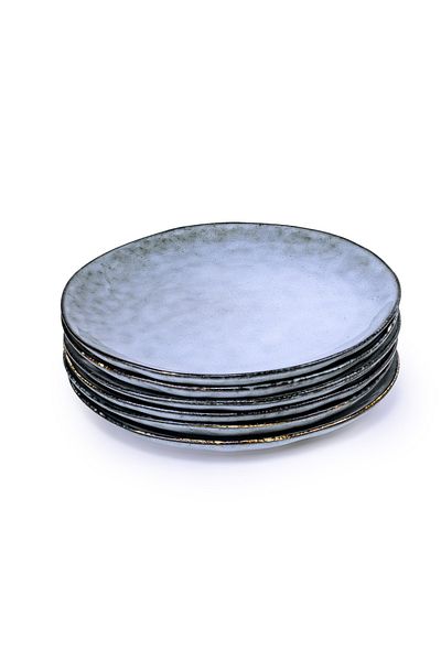 Cuisine Art Alura Stoneware Side Plate - 20cm, Blue (Set of 4)