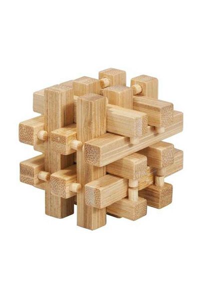 Fridolin Joc de logică IQ din lemn de bambus în cutie metalică-2