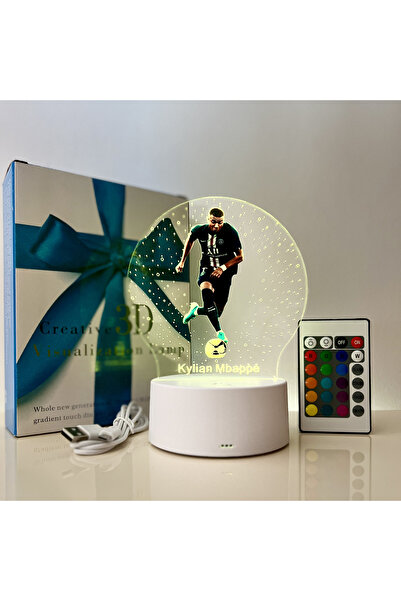 ILUMISHOP LED Night Light, Kylian Mbappe, 16 Colors, with Remote Control, USB Power or 3 AA Batteries