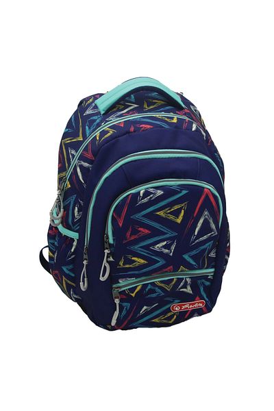 Herlitz Zipper Pro Backpack, Ergonomic, Spacious, Recycled Polyester, Triangle Design