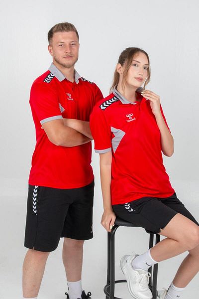 hummel Tricou de camping cu guler polo autentic roșu