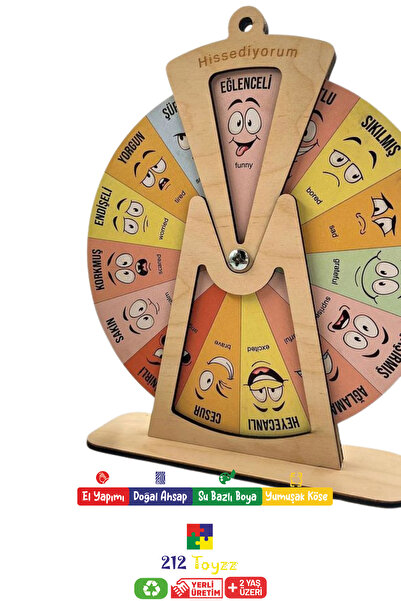 TIME TABLE AHŞAP HİSEEDİYORUM YÜZLER İFADELER DUYGU ÇARKI