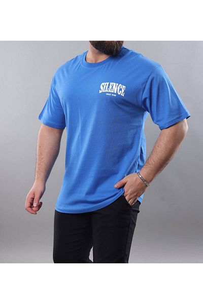 STOCX Men's Oversize T-Shirt – Large Back Print and Silence Text Detail