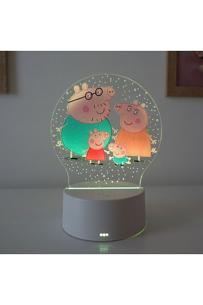 ILUMISHOP Lampa De Veghe LED, Peppa Pig Family, 7 Culori, Alimentare USB sau 3 baterii AA