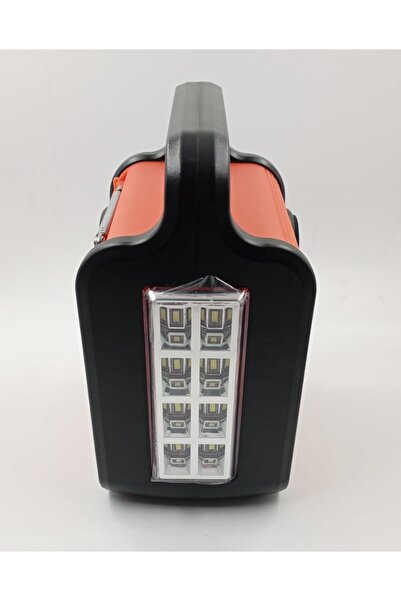 Easy power Kit solar portabil cu 3 becuri led, functie power bank, radio FM stereo negru/portocaliu