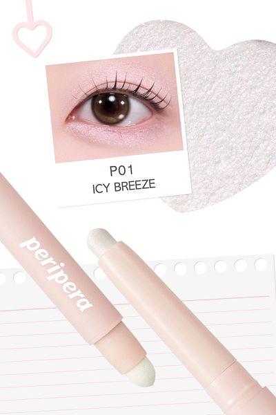 PERIPERA قلم ظلال العيون سهل الاستخدام بدون تكتل (P01 Icy Breeze)