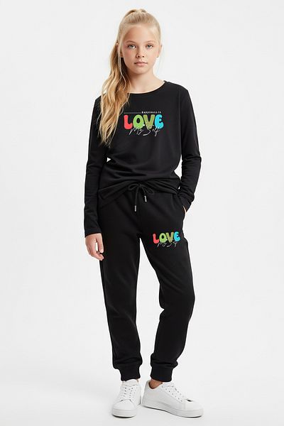 FYK KİDS ΣΤΡΟΓΓΥΛΟ ΓΙΑΚΑ LOVE PRINTED ΚΟΡΙΤΣΙΑ ΣΕΤ ΚΟΡΥΦΑΣ
