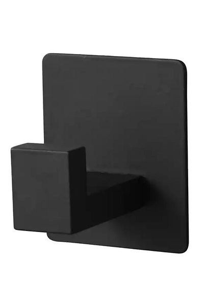 Aptel Set 4 cuiere universale, autoadezive, otel inoxidabil, negru