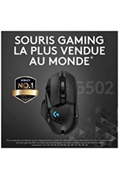 Logitech G Logitech G502 HERO High Performance Wired Gaming Mouse, HERO 25K Sensor, 25,600 DPI, RGB, Adjustable