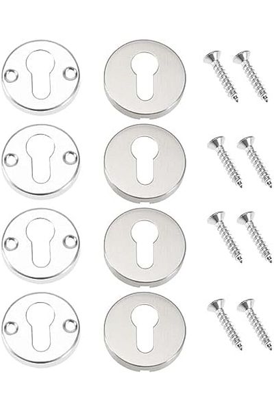 THE WHITE SHOP 4PCS, Concealed Key Hole Cover Door Key Cover Stainless Steel Escutcheon Keyhole Cove