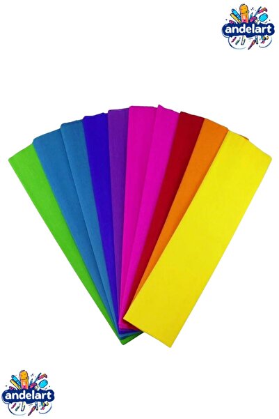 andelart Krapon Kağıdı 10 Renk 50x200 cm Karışık Renkli 10'lu