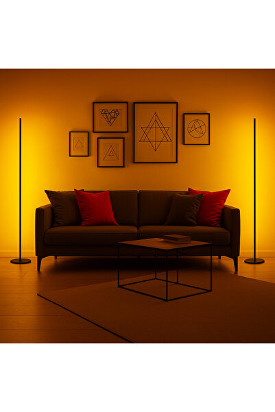 KaraköyOnline 2 Adet Dekoratif Köşe Led Lambader -led Lamba Işık Sistemi - Full Rgb 256 Renk