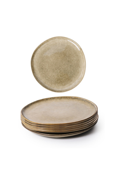 Cuisine Art Tia Stoneware Side Plate - 20cm, Brown (Set of 6)
