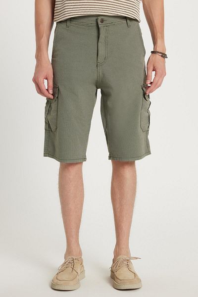 Tudors Ανδρικό σορτς Relax Fit Άνετο 100% βαμβακερό Cargo Pocket Khaki Capri