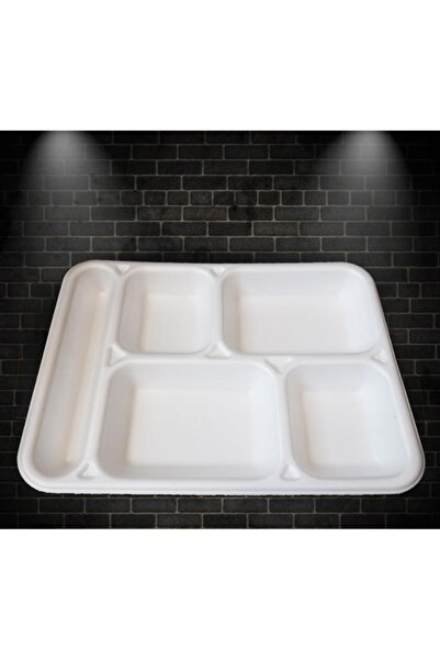 Genel Markalar 5 Bölmeli Tek Kullanımlık Köpük Tabak – 100 Adet