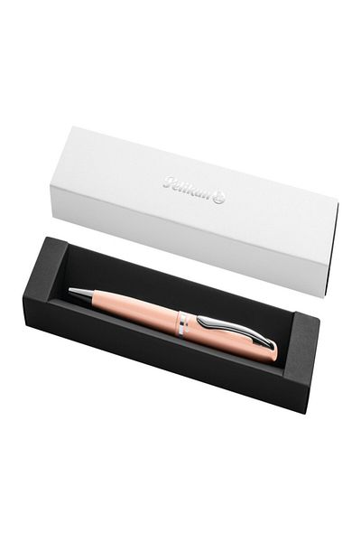 Pelikan Metal Jazz Pen Pastel Peach, Blue Ink, Medium Tip, 4.5x2.4x18.3 cm, Gift Box