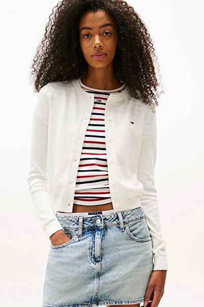 Tommy Jeans سترة نسائية بيضاء من Denim Essentials DW0DW20976YBL