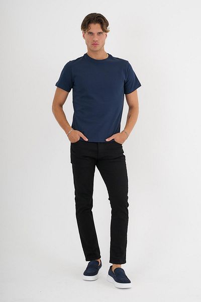 Deri Company Ανδρικό μπλουζάκι Navy Blue 100% βαμβακερό Standard Fit