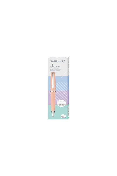 Pelikan Metal Jazz Pen Pastel Peach, Blue Ink, Medium Tip, 4.5x2.4x18.3 cm, Gift Box