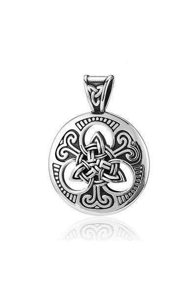 JustZEN Men's Necklace with Pendant, Stainless Steel, JustZen™, Viking, Silver, 52cm Length, 3mm Thickness