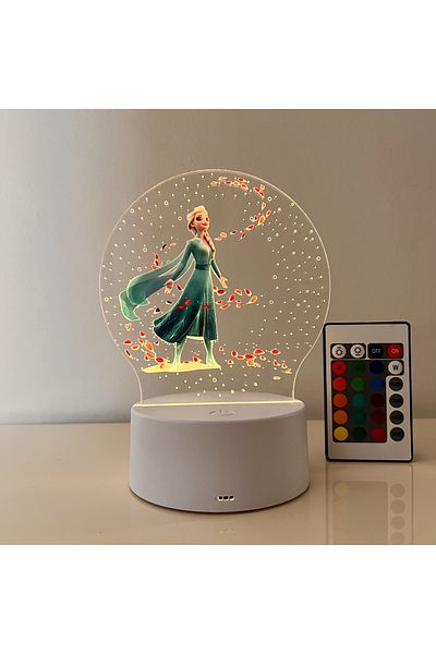 ILUMISHOP Lampa De Veghe LED, ELSA, 16 Culori, cu telecomanda, Alimentare USB sau 3 baterii AA