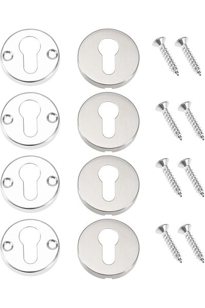 THE WHITE SHOP 4PCS, Concealed Key Hole Cover Door Key Cover Stainless Steel Escutcheon Keyhole Cove