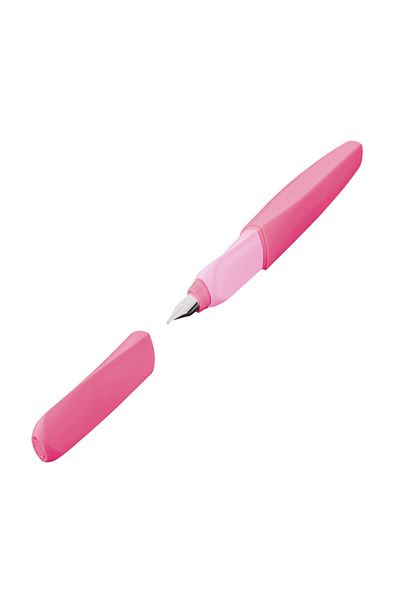 Pelikan Twist Berry Pink Fountain Pen, Medium Nib, Ergonomic Grip, Ambidextrous, 1 Cartridge, Box