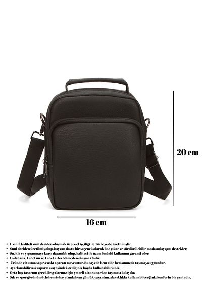 CERFF LEATHER CLUP Black Faux Leather Sports Hand & Shoulder Bag