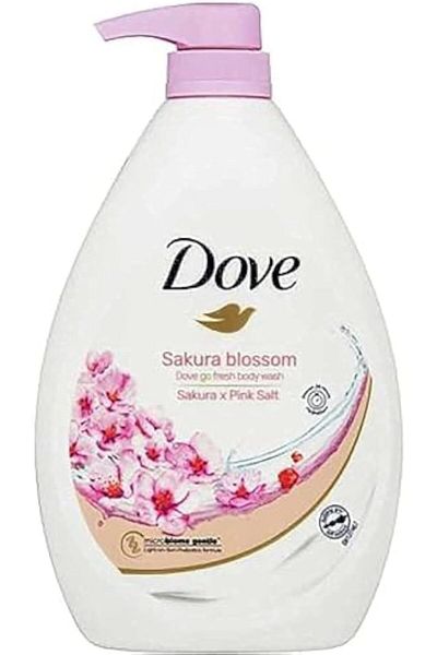 Dove Body Wash Go Fresh Sakura Blossom with Pink Salt, 33.8 Ounce Pump, 1 item