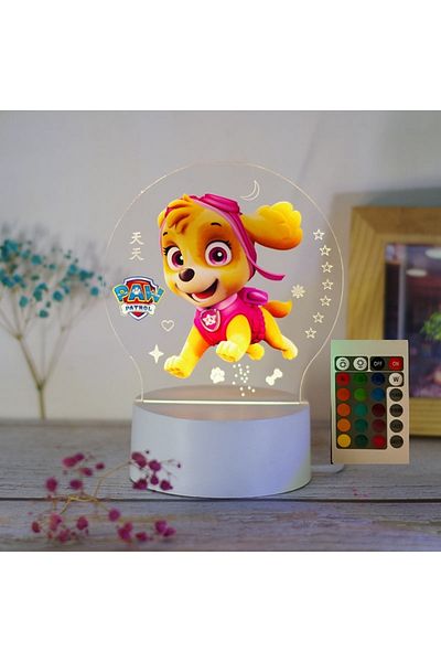 ILUMISHOP Lampa De Veghe LED, Skye, 16 Culori, cu telecomanda, Alimentare USB sau 3 baterii AA