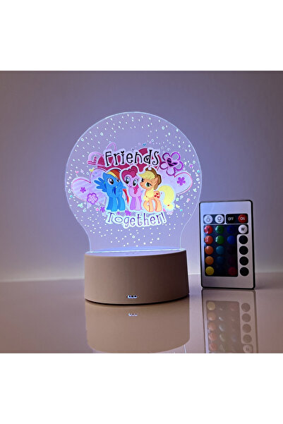 ILUMISHOP LED Night Light, Little Pony, 16 Colors, with Remote Control, USB Power or 3 AA Batteries