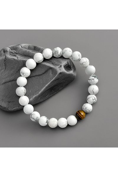 Perlavita Peaceful Sleep - Bracelet Against Nightmares and Insomnia (Havlit and Tiger Eye) 8mm