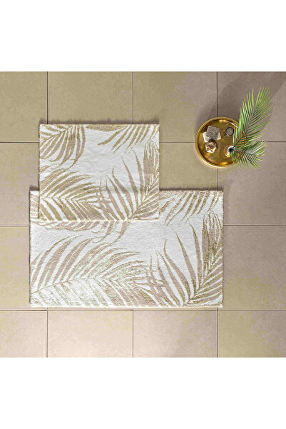 Taç Cotton 2-Piece Bath Mat Set Palm (Beige)